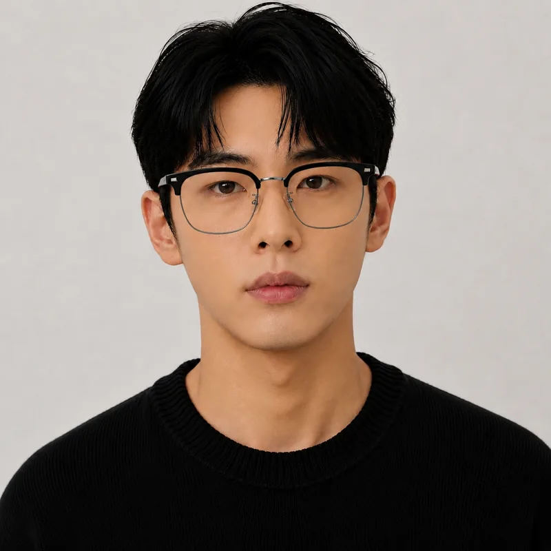 빅사이즈 하금테 블루라이트 차단 안경 반무테 대두 오버사이즈 얼큰이