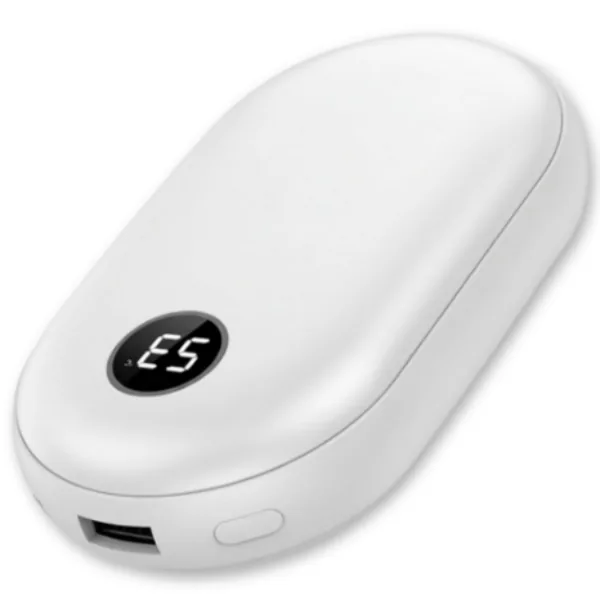10000mAh 대용량 손난로 보조배터리 2in1 휴대용 핫팩, 어디나, 화이트