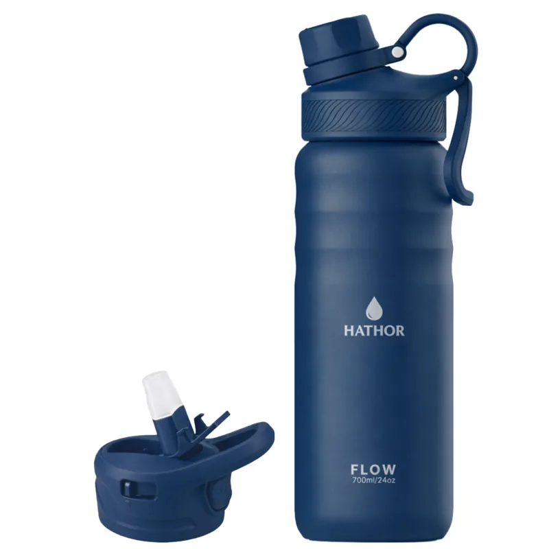 하토르 듀얼리드 텀블러 스테인리스 진공 보온보냉, 1개, 700ml, 딥 네이비