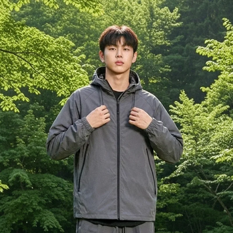 생활방수 자외선차단 에어라이트 오버핏 러닝 바람막이