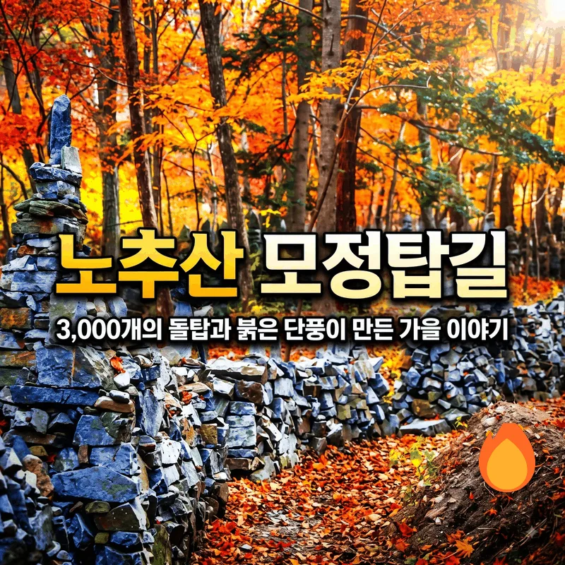 노추산 모정탑길, 3천 개 돌탑과 붉은 단풍이 만드는 가을 이야기